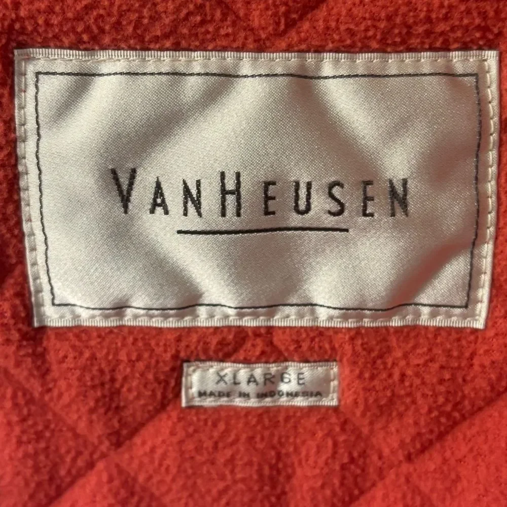 Van Heusen Zip Front Quilted Vest Coral Rose Size XL